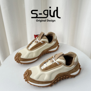 SGIRL TWTW复古拼接阿甘德训鞋女2026新款百搭防滑休闲运动板鞋潮