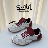 SGIRL 潮 百搭户外休闲运动徒步板鞋 TWTW复古擦色德训鞋 女2026新款