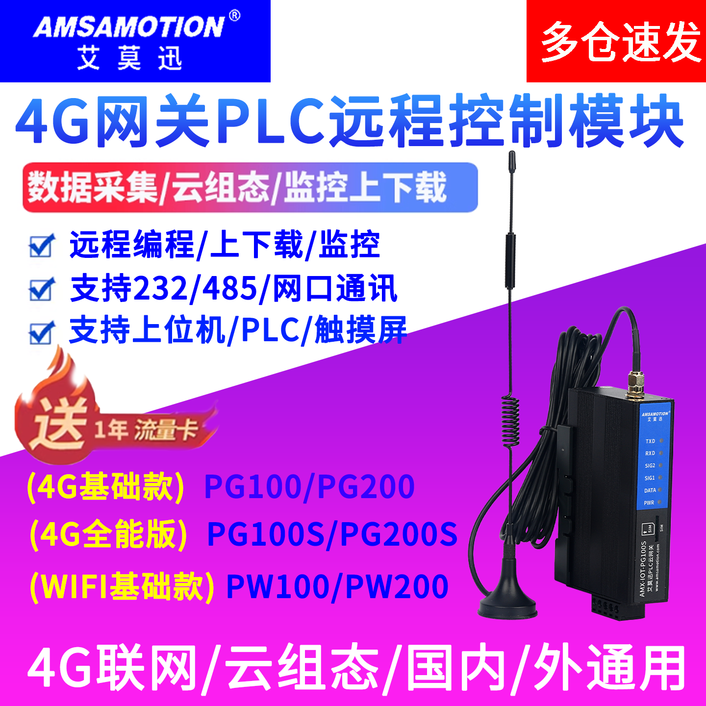 艾莫迅4G网关无线通讯模块