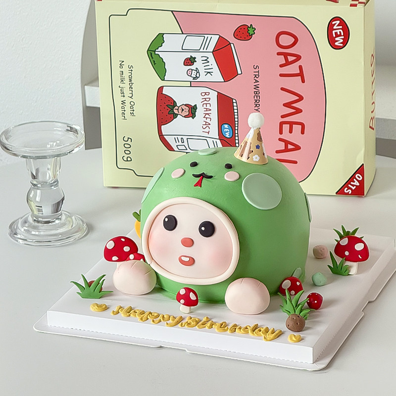 糖堡森林可爱生肖蛇蛋糕装饰翻糖切模蛇宝宝满月周岁烘焙模具压模