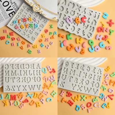 数字硅胶英文字母happybirthday模具 翻糖生日快乐蛋糕巧克力烘焙