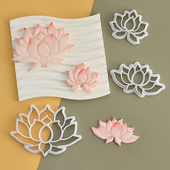 糖堡森林中式 饰模具压模烘焙DIY 荷花莲花翻糖切模国风花朵蛋糕装