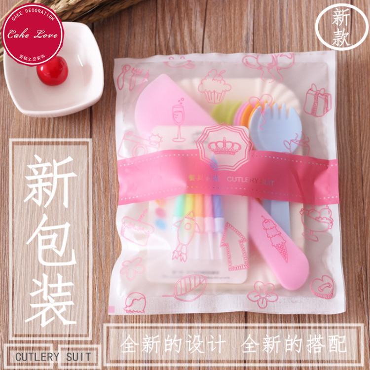 Birthday Cake tableware Fork spoon suit Plastic disposable Cake Cutlery tray baking Cutlery set combinationin the Festive supplies/Gift , Dress supplies  category - from Buy2taobao.com to provide professional Taobao agent buy service