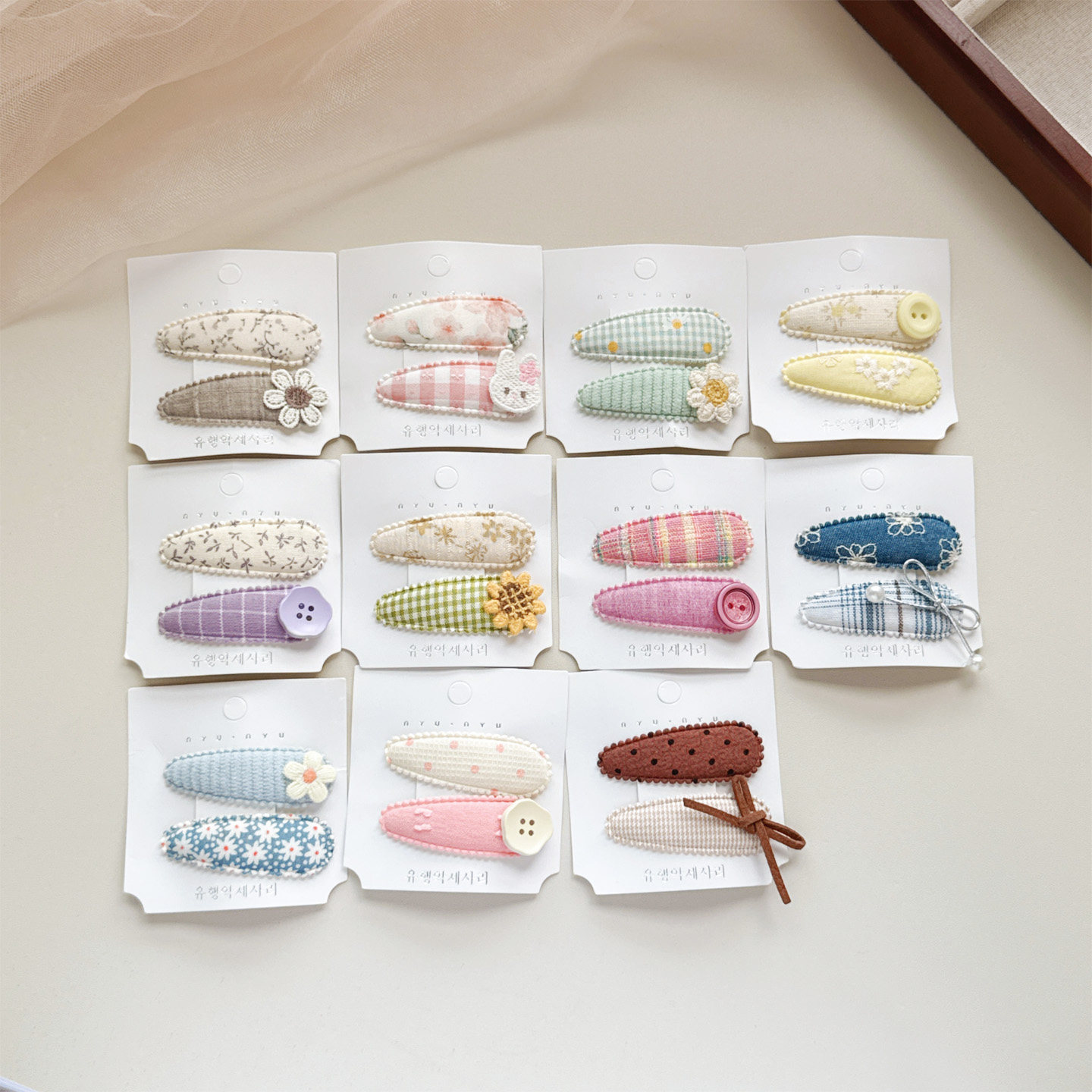 简约布艺BB夹女童碎发夹子儿童发饰侧边夹宝宝头饰发卡水滴刘海夹