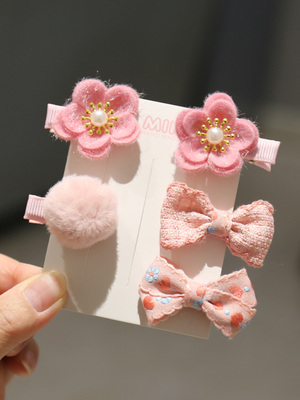 婴儿发夹不伤发胎毛夹宝宝发夹发饰蝴蝶结全包布儿童发夹头饰发卡 — 1