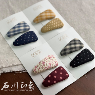 儿童波点格纹BB夹宝宝可爱发夹发饰女童侧边刘海夹不伤发发卡头饰