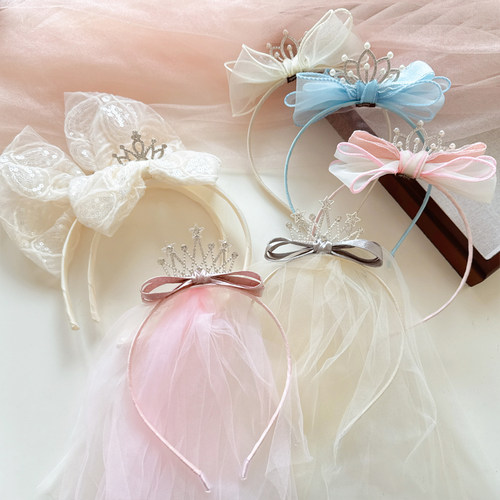 儿童公主头纱小女孩立体发卡