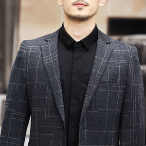 商务休闲单西便服修身西装中年男小西服外套秋装KCN20716-1-P170图片