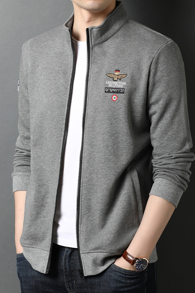 2021秋冬新款纯棉刺绣纯色休闲棒球服男士夹克外套男QLM55205-P95,男装夹克,电商B212（原钱塘6029）