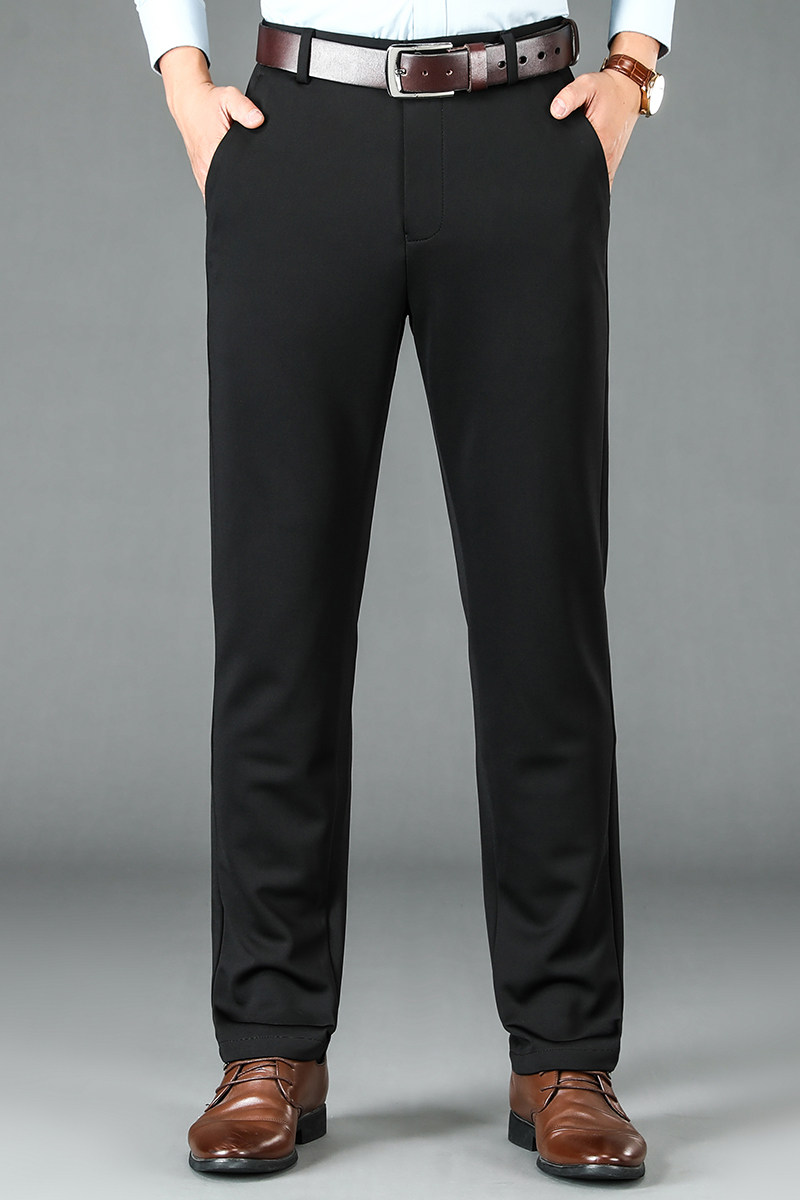 秋冬厚款弹力休闲裤中年宽松直筒免烫男裤中老年爸爸裤KZ6515,男装休闲裤,电商B212（原钱塘6029）