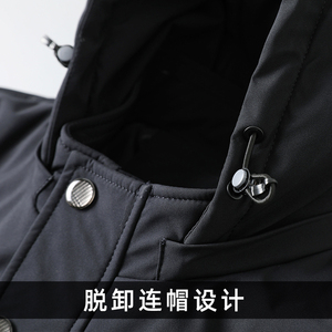 脱卸连帽棉衣男加厚保暖冬季中年男士休闲纯色棉服外套HC206图片