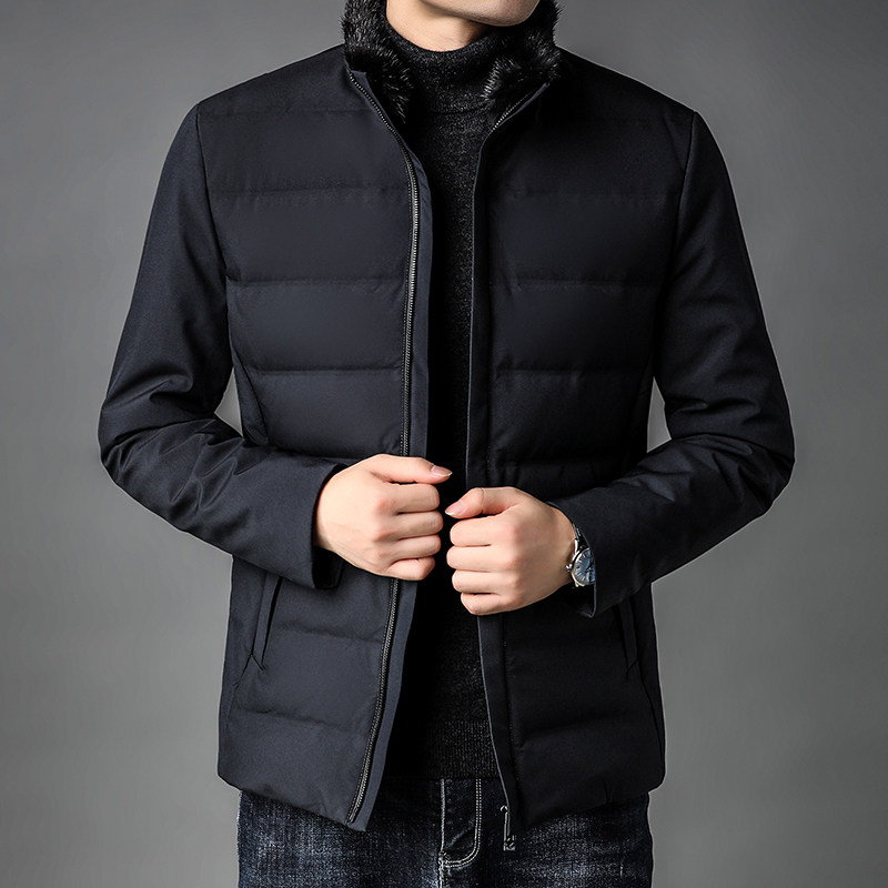 冬季外套羽绒服男90白鸭绒休闲男士脱卸水貂毛领冬装K28-P260图片
