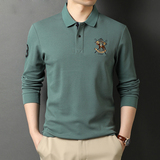 长袖T恤男纯棉翻领打底POLO衫春季新款男士休闲体恤21D6679-P70，男装T恤，电商B212（原钱塘6029）