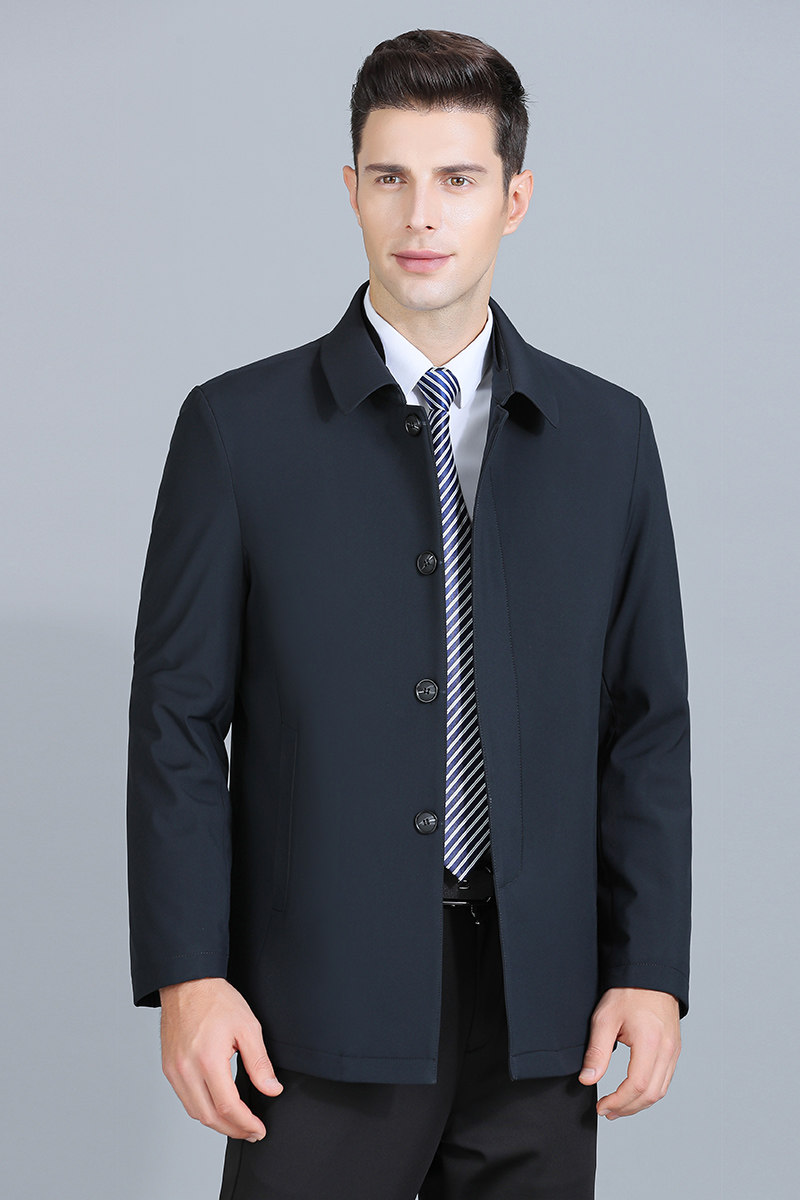 棉衣男中长款翻领宽松上衣冬季中年男士商务休闲棉服S2033-P150,男装棉衣,电商B212（原钱塘6029）