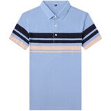 男士休闲夏季新款商务翻领短袖T恤男装上衣服薄款QLM88102-P75，男装T恤，电商B212（原钱塘6029）