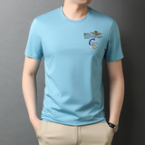 纯棉t恤短袖男2021秋季潮流印花半袖上衣服打底衫QLM88205-P70，男装T恤，电商B212（原钱塘6029）