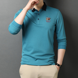 春秋季新款男士丝光棉长袖T恤休闲时尚打底POLO衫上衣21D896-P85，男装T恤，电商B212（原钱塘6029）