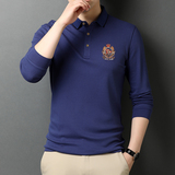 时尚潮流丝光棉T恤男长袖2021春季中年男士休闲POLO衫21D880-P85，男装T恤，电商B212（原钱塘6029）