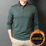 长袖T恤男加绒加厚POLO衫秋冬季男士商务休闲打底衫D3980-1，男装T恤，电商B212（原钱塘6029）