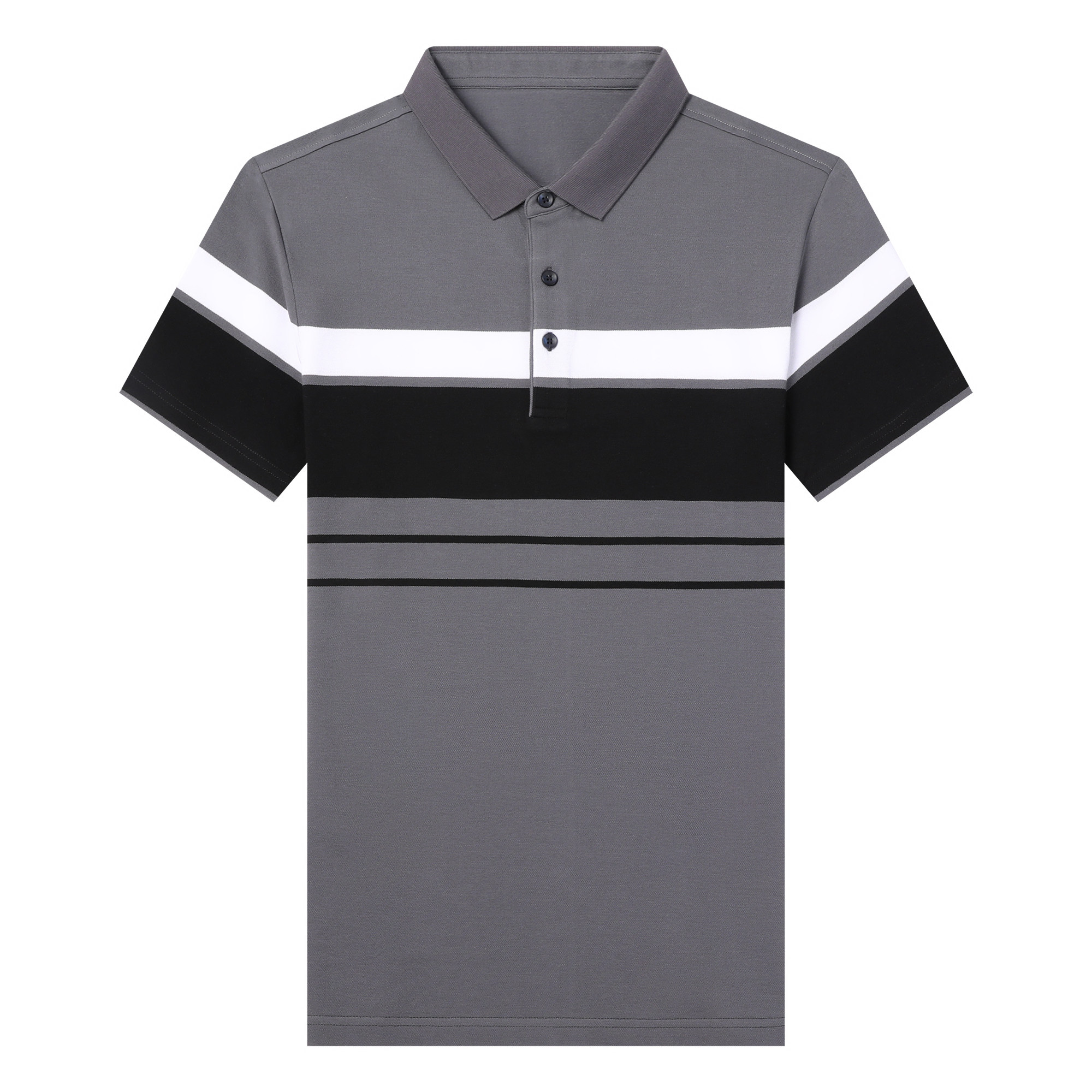 纯棉短袖t恤条纹薄款polo衫男夏季翻领中年休闲体恤QLM88121-P75,男装T恤,电商B212（原钱塘6029）