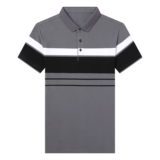 纯棉短袖t恤条纹薄款polo衫男夏季翻领中年休闲体恤QLM88121-P75，男装T恤，电商B212（原钱塘6029）