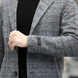 秋冬新款纯色商务休闲外套双面呢修身格子大衣男KCN959-1-P350，男装毛呢大衣，电商B212（原钱塘6029）