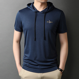 夏季连帽短袖卫衣t恤男潮牌宽松半袖男中青年卫衣QLM88150-P80，男装T恤，电商B212（原钱塘6029）