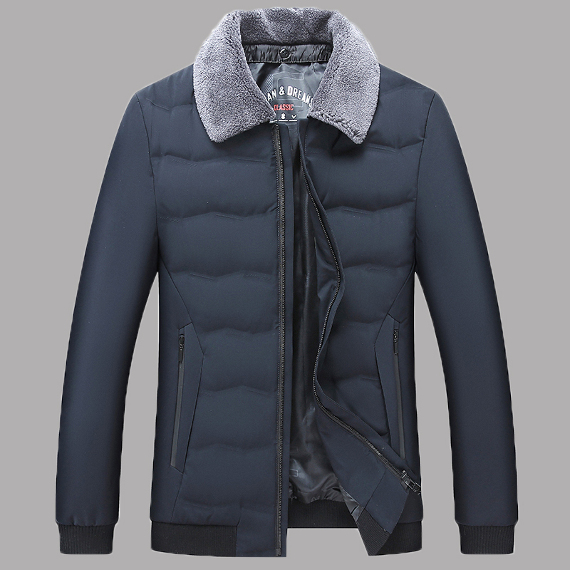 羽绒服男短款脱卸羊毛领冬季中年男士休闲翻领冬装外套ZK31-P245，男装羽绒服，电商B212（原钱塘6029）