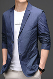 防晒西服男薄款夏季中青年男士休闲小西装修身便西外套M1058-P145，男装西服，电商B212（原钱塘6029）