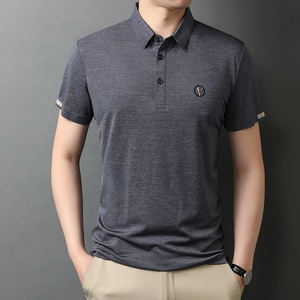 纯棉短袖男夏季潮流T恤百搭休闲男士商务刺绣POLO衫QLM88126-P75图片