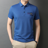 爸爸短袖t恤男夏季中年男夏装纯棉翻领POLO衫QLM88152-P70，男装T恤，电商B212（原钱塘6029）