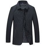 轻薄棉服男翻领秋冬季中年男士休闲格子棉服爸爸装外套Y5088-P200，男装棉衣，电商B212（原钱塘6029）