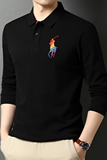 加绒薄款可选纯棉长袖T恤男翻领打底POLO衫男士休闲潮体恤ZH6625，男装T恤，电商B212（原钱塘6029）