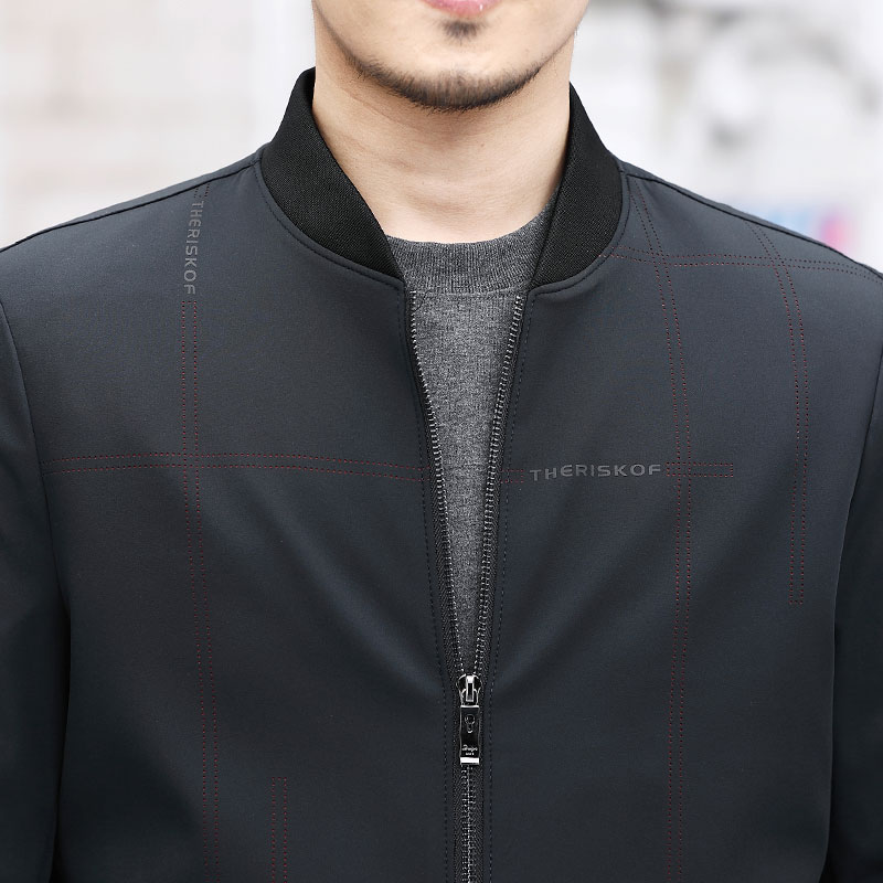 2021秋装简约纯色印花百搭商务休闲男士立领夹克男KCN2801-2-P130,男装夹克,电商B212（原钱塘6029）