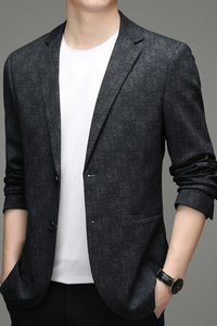 新款纯色格子休闲西装韩版修身西服男装外套潮免烫ZELD3323-P160图片