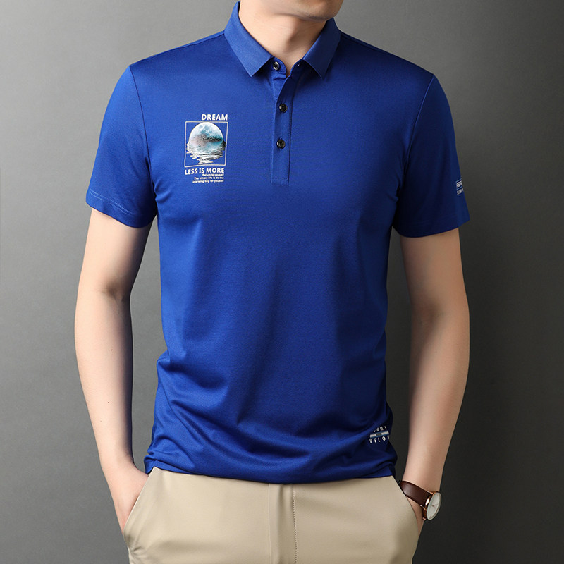 青年男士短袖t恤男免烫印花polo衫夏季休闲纯色半袖体恤D1236-P68,男装T恤,电商B212（原钱塘6029）