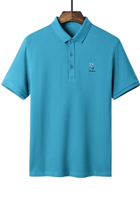 夏季纯棉短袖T恤男免烫POLO衫夏装中年男士休闲半袖上衣D889-P65图片