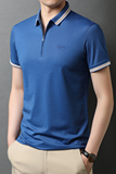 夏季男士拼色创意刺绣个性时尚休闲翻领短袖POLO衫QLM88181-P75，男装T恤，电商B212（原钱塘6029）