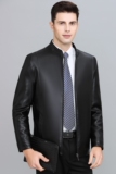 皮衣男加绒加厚外套春季中年男士休闲立领皮夹克爸爸装S995-P150，男装皮衣，电商B212（原钱塘6029）