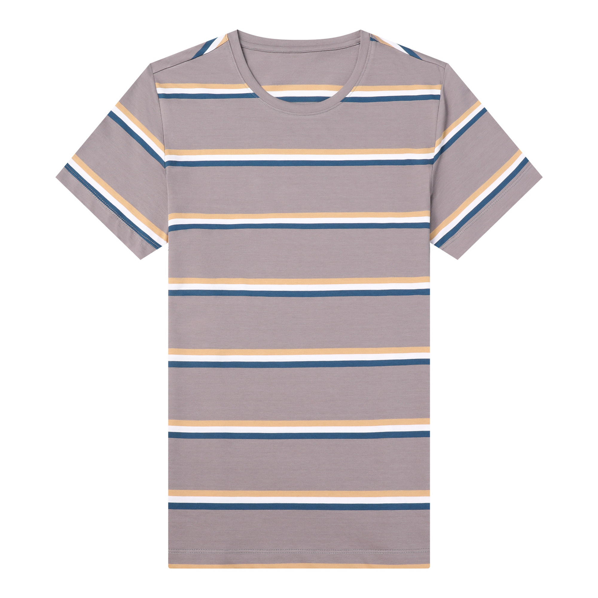 男士圆领体恤2021秋季新款条纹潮流打底上衣短袖T恤QLM88223-P70,男装T恤,电商B212（原钱塘6029）