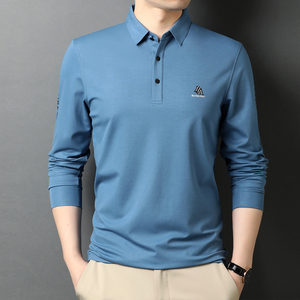 秋装男士长袖新款T恤翻领潮流POLO衫印花上衣服男QLM55165-P80