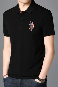 男士休闲时尚短袖T恤男翻领上衣夏季刺绣潮流polo体恤衫D8260-P65图片