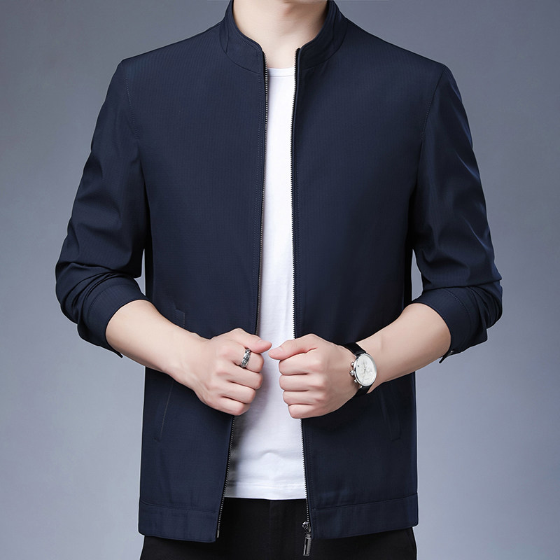 2021春季新款夹克男外套中年男士商务休闲薄款茄克衫N82053-P135图片
