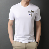 纯棉t恤短袖男2021秋季潮流印花半袖上衣服打底衫QLM88205-P70，男装T恤，电商B212（原钱塘6029）