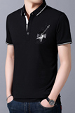 刺绣短袖t恤男夏季新款中年商务休闲翻领半袖polo衫AJY2132-P60，男装T恤，电商B212（原钱塘6029）