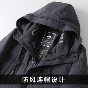 90白鸭绒羽绒服男中长款连帽冬季男士防风袖口冬装外套Y9202-P385图片