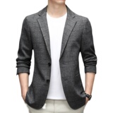 新款中青年小西服男休闲型单西外套格子商务小西装AJY2209-P185，男装西服，电商B212（原钱塘6029）
