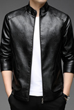 2021秋季新款外套男韩版修身皮衣中青男士商务休闲夹克GR1902，男装皮衣，电商B212（原钱塘6029）