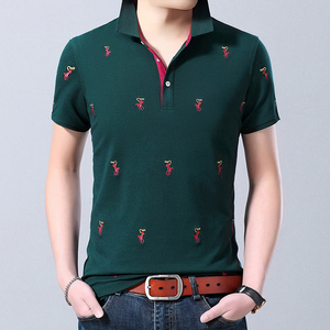 短袖T恤中青年商务休闲刺绣夏季翻领Polo衫男纯棉AJY2156-P60图片