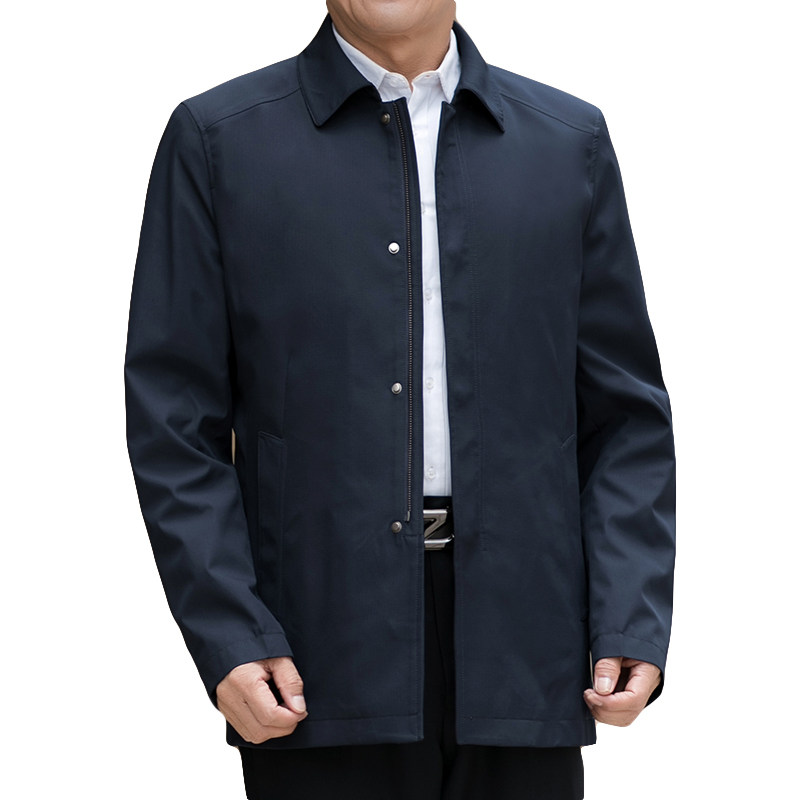 爸爸夹克外套男春秋季新款中年男士休闲中长款上衣服N19058-P135,男装夹克,电商B212（原钱塘6029）